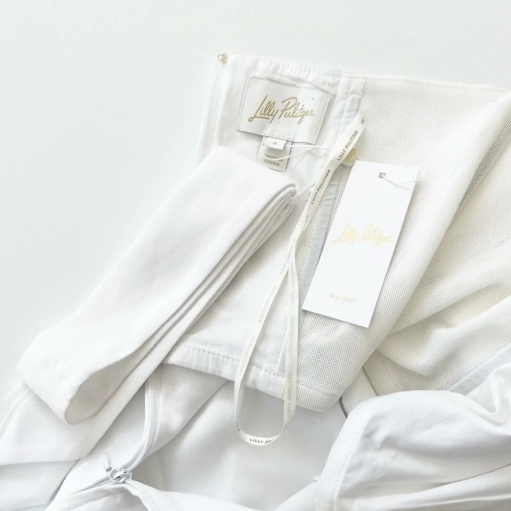 Lilly Politzer Kylo Mini Strapless Skirted Romper in Resort White 4 NWT - Picture 5 of 9